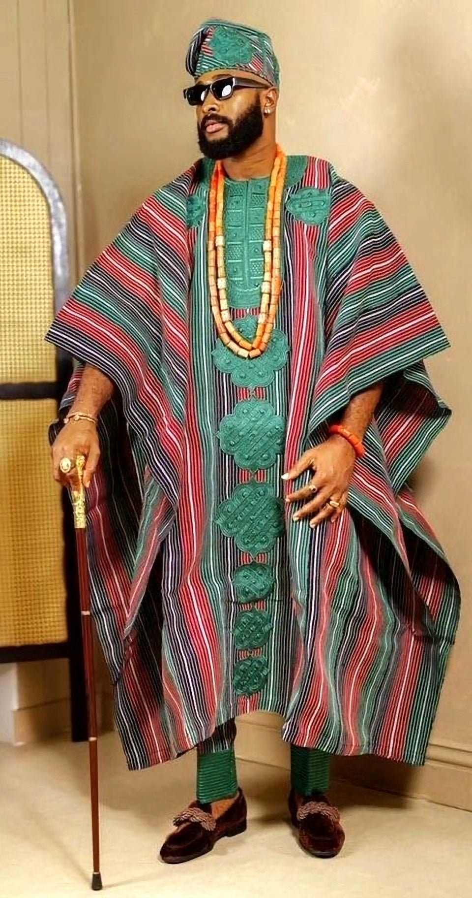 Agbada, from a three-piece set, Yoruba