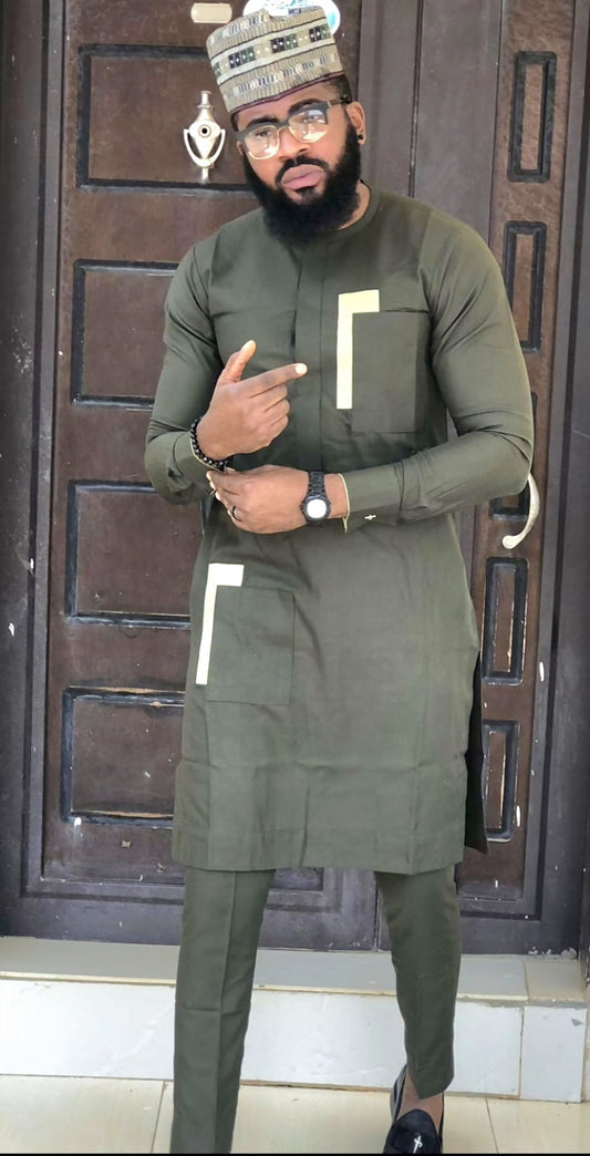 MG Men's Traditional African Wear/ Kafka, African Suit T95