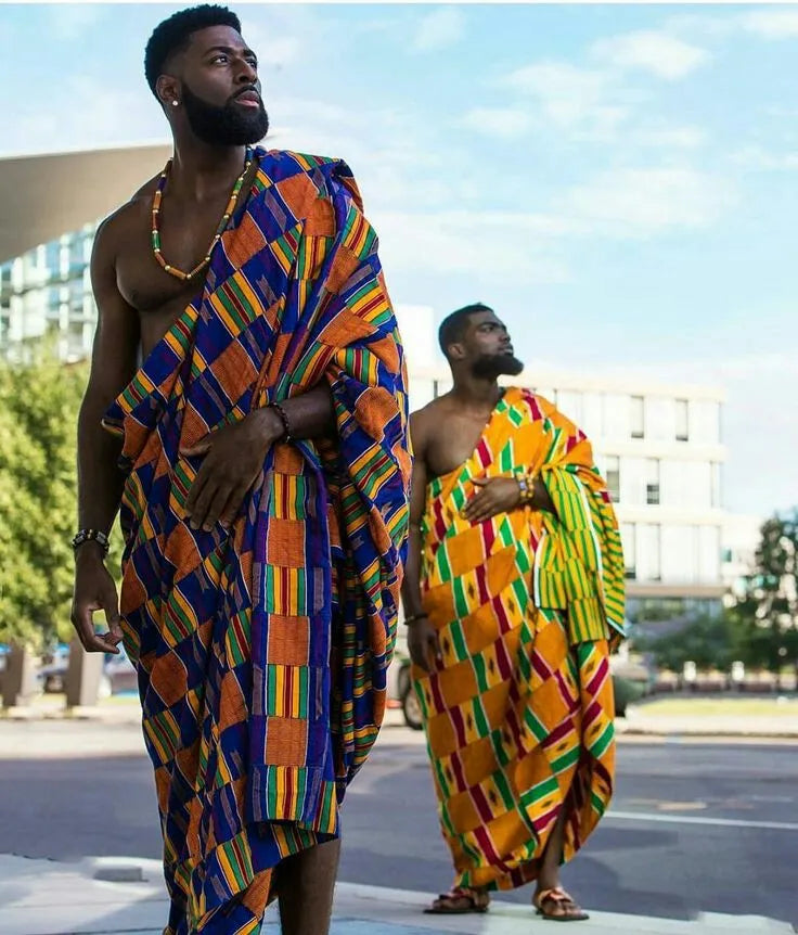 Men draping Kente on one arm a cultural practice or fashion statement?