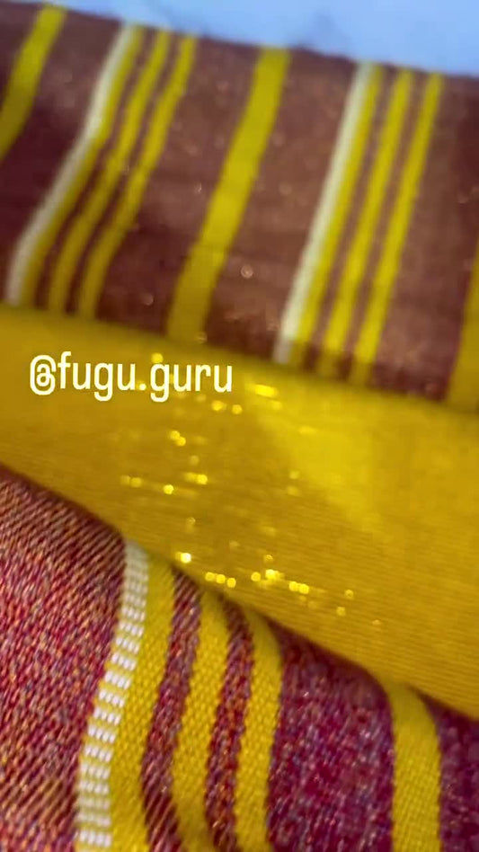 Fugu Guru New Fashion Brand Collection gives highest quality Striped Bonwire Kente Cloth/ FG102