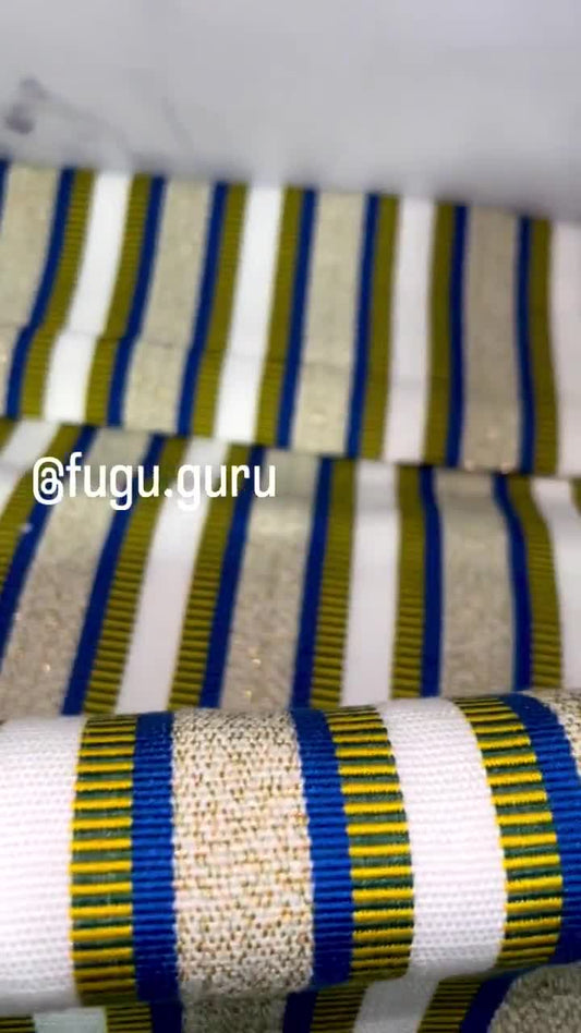 Fugu Guru New Fashion Brand Collection gives highest quality Striped Bonwire Kente Cloth/ FG109