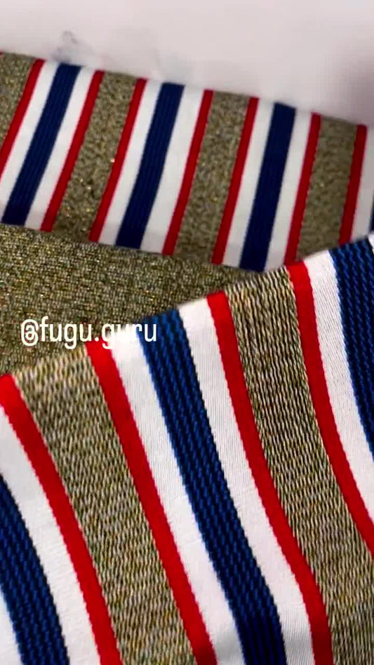 Fugu Guru New Fashion Brand Collection gives highest quality Striped Bonwire Kente Cloth/ FG117