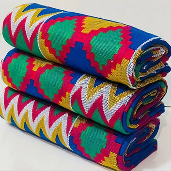 MG Premium Double Pattern Hand Weaved Kente Cloth P080