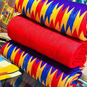 MG Premium Double Pattern Hand Weaved Kente Cloth P05004