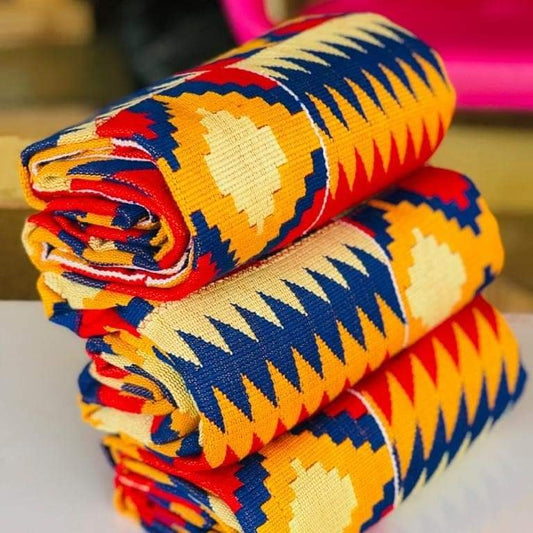 MG Premium Double Pattern Hand Weaved Kente Cloth P421