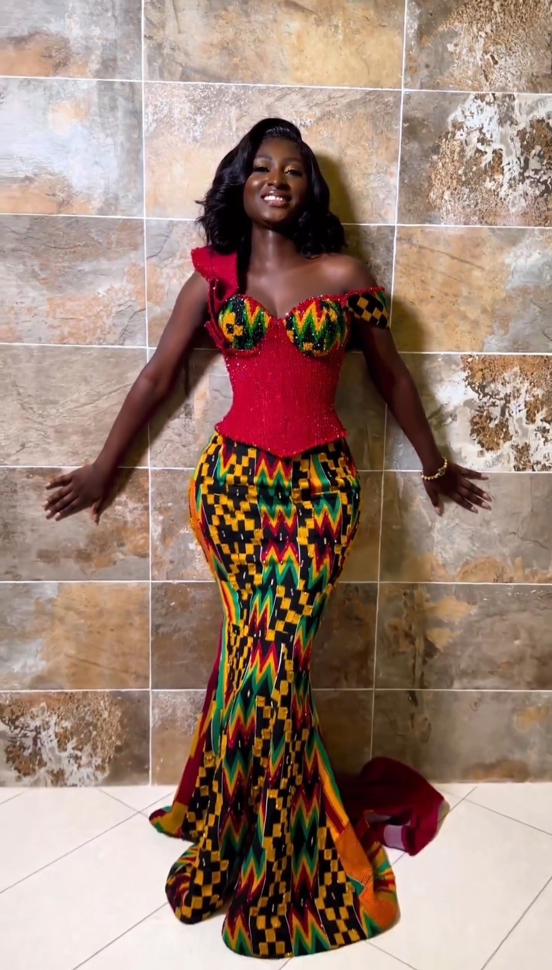 Kente cloth prom dress best sale