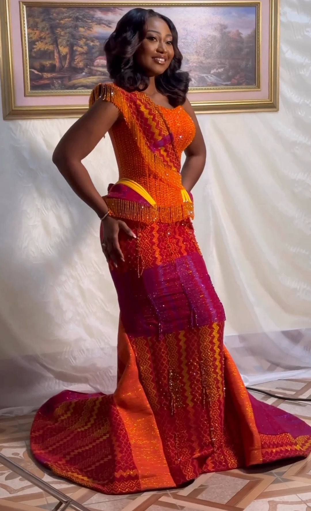 Royal Weaved Kente Wedding/ Event Dress D373