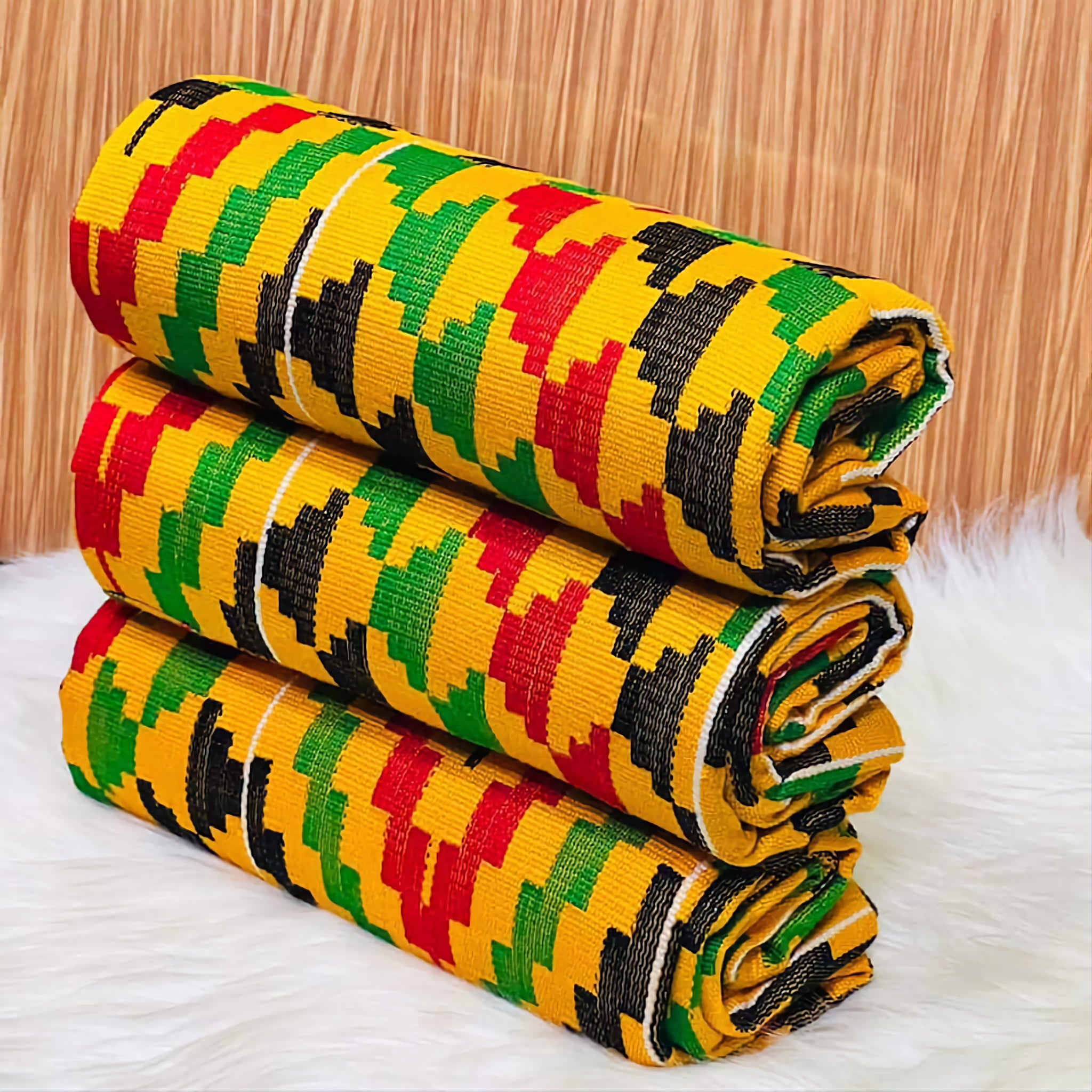 MG Double Pattern Authentic Hand Weaved Kente Cloth A02233