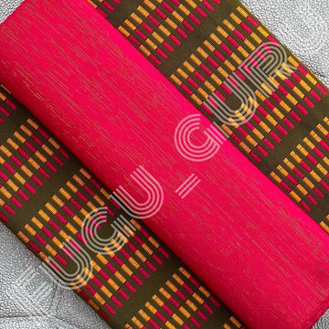 Fugu Guru New Fashion Brand Collection gives highest quality Striped Bonwire Kente Cloth/ FG88